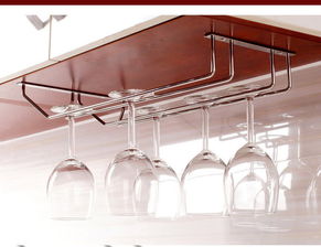 歐潤哲 不銹鋼吧臺高腳杯吊架吊杯架 酒吧酒杯架懸掛紅酒杯倒掛架酒杯架